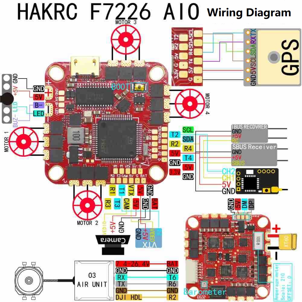 F722 40A AIO Dual USB Flight Control And ESC Integrated FPV Racing Drone 2-6S